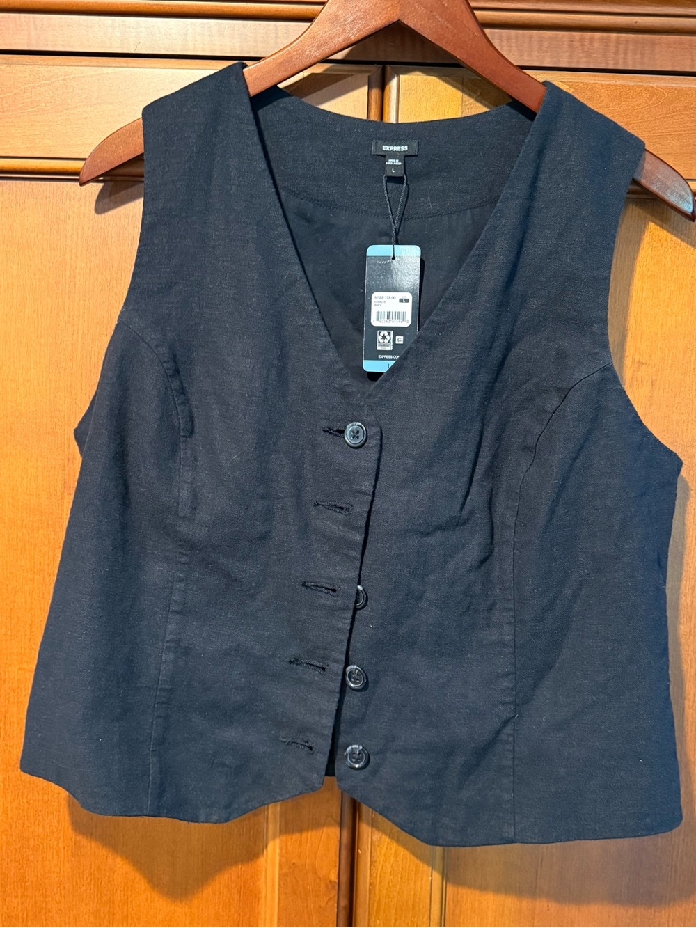 Express Black Women's Button-Front Vest